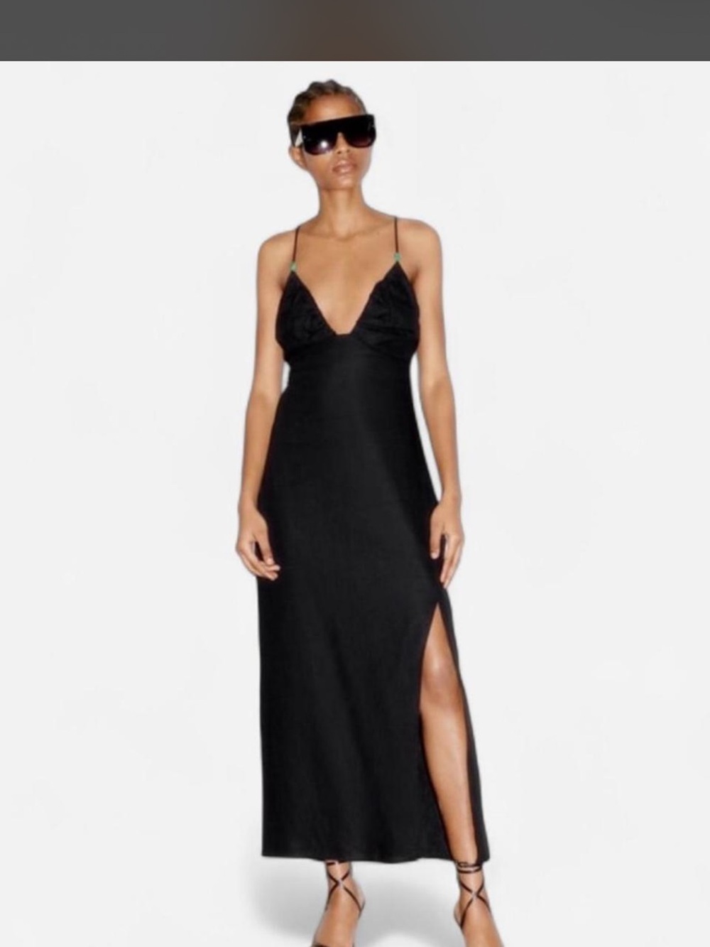 Classic Black Slip Maxi Dress with Side Slit